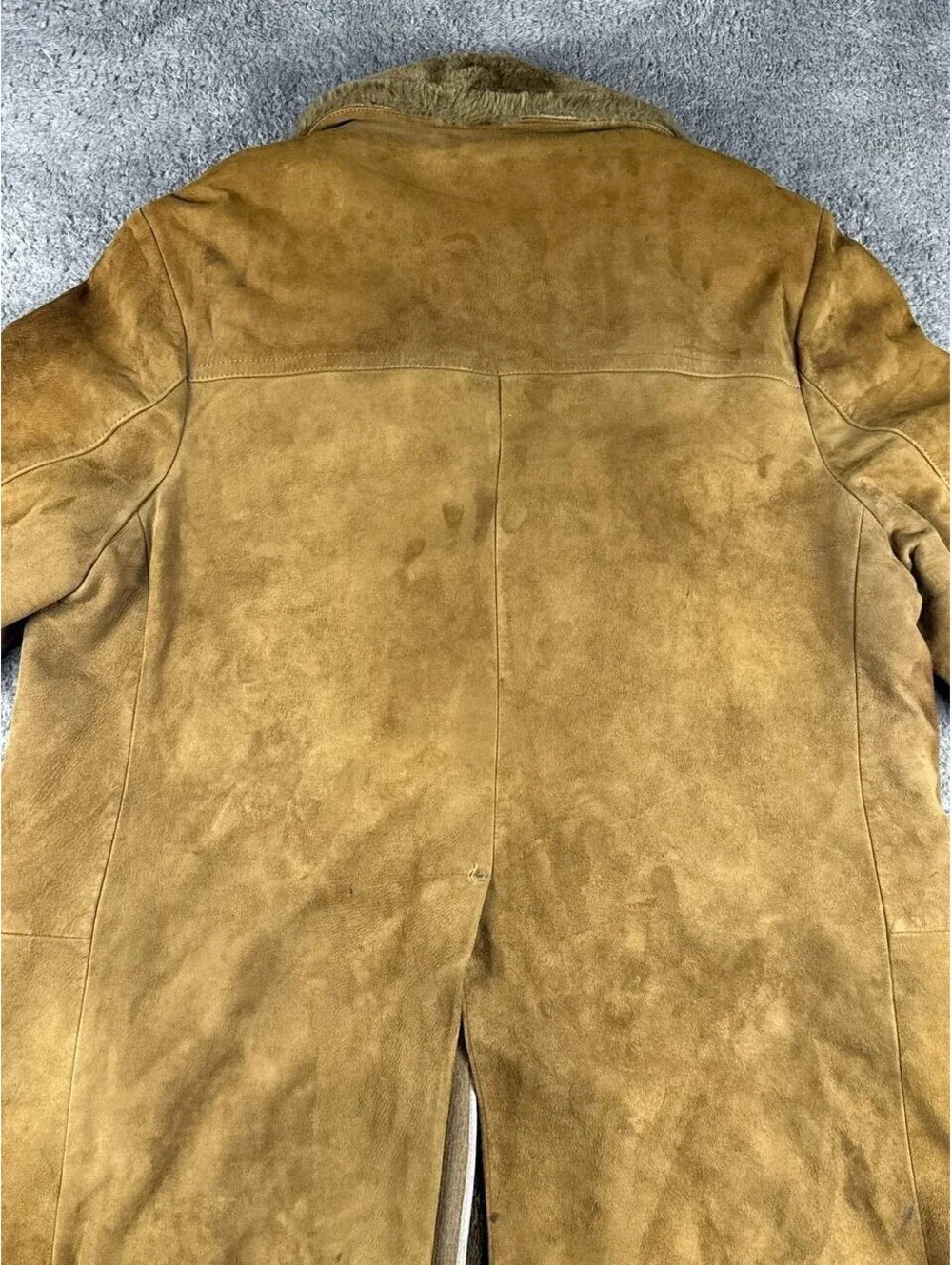 Vintage Lakeland Shearling Leather Coat Mens 42 Brown Fur Lined Jacket